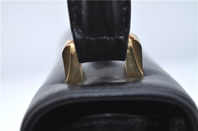 Authentic GUCCI Hand Bag Purse Leather Black J1850