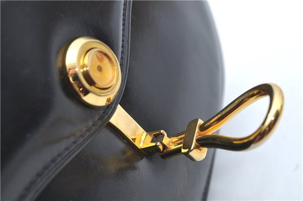 Authentic GUCCI Hand Bag Purse Leather Black J1850