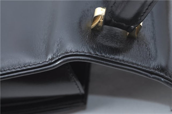 Authentic GUCCI Hand Bag Purse Leather Black J1850