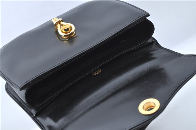 Authentic GUCCI Hand Bag Purse Leather Black J1850