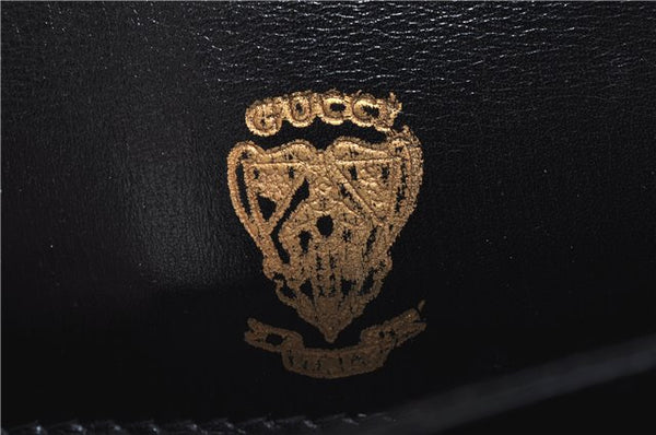 Authentic GUCCI Hand Bag Purse Leather Black J1850