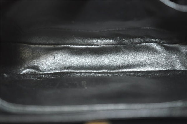 Authentic GUCCI Hand Bag Purse Leather Black J1850