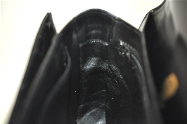 Authentic GUCCI Hand Bag Purse Leather Black J1850