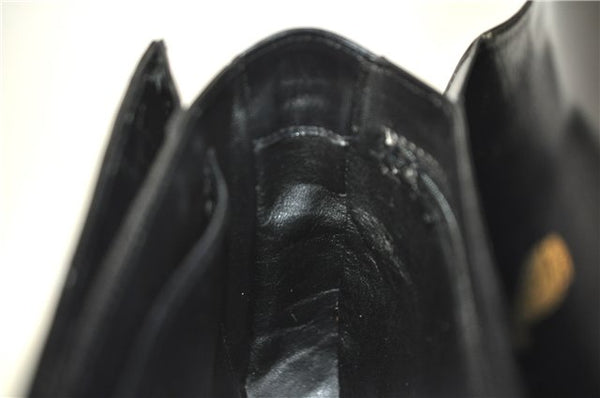 Authentic GUCCI Hand Bag Purse Leather Black J1850