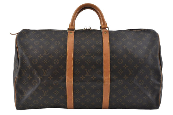 Authentic Louis Vuitton Monogram Keepall 55 Travel Boston Bag M41424 LV J1852