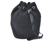 Authentic GUCCI Drawstring Pouch Purse Nylon Enamel 0390973 Black J1854