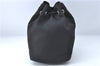 Authentic GUCCI Drawstring Pouch Purse Nylon Enamel 0390973 Black J1854