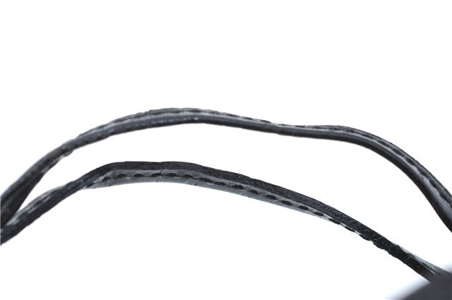 Authentic GUCCI Drawstring Pouch Purse Nylon Enamel 0390973 Black J1854