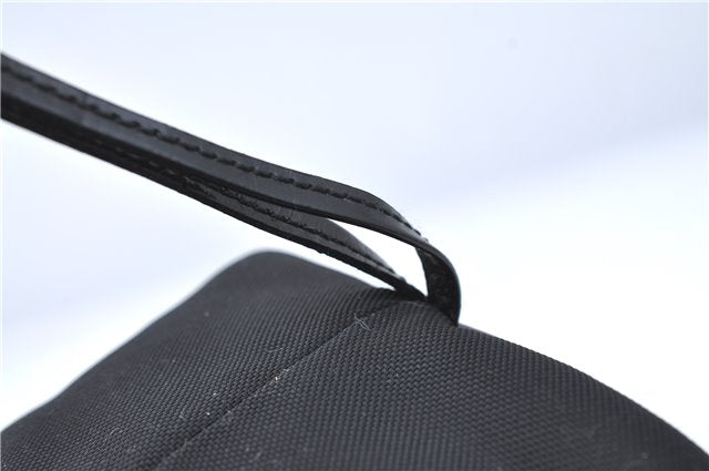 Authentic GUCCI Drawstring Pouch Purse Nylon Enamel 0390973 Black J1854