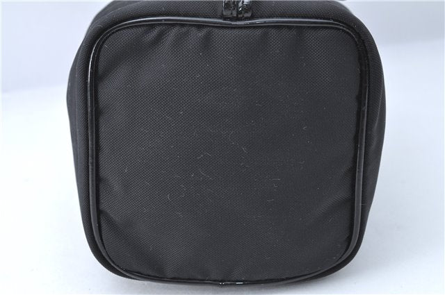 Authentic GUCCI Drawstring Pouch Purse Nylon Enamel 0390973 Black J1854