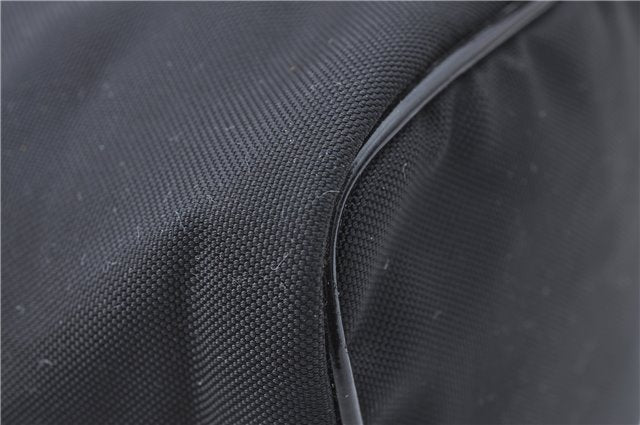 Authentic GUCCI Drawstring Pouch Purse Nylon Enamel 0390973 Black J1854