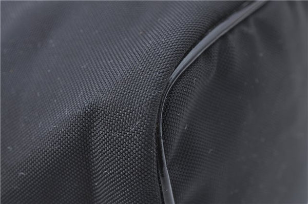 Authentic GUCCI Drawstring Pouch Purse Nylon Enamel 0390973 Black J1854