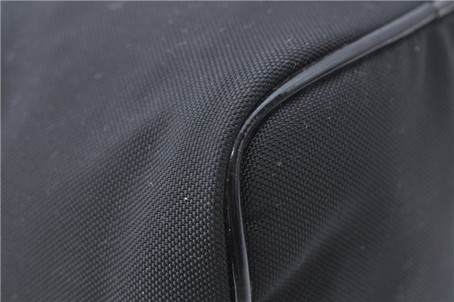 Authentic GUCCI Drawstring Pouch Purse Nylon Enamel 0390973 Black J1854