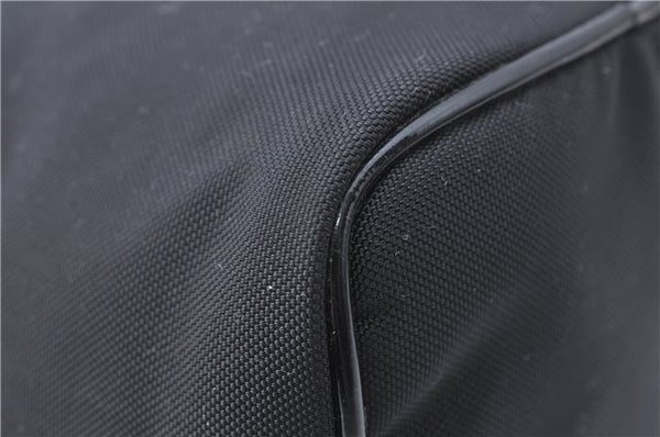 Authentic GUCCI Drawstring Pouch Purse Nylon Enamel 0390973 Black J1854