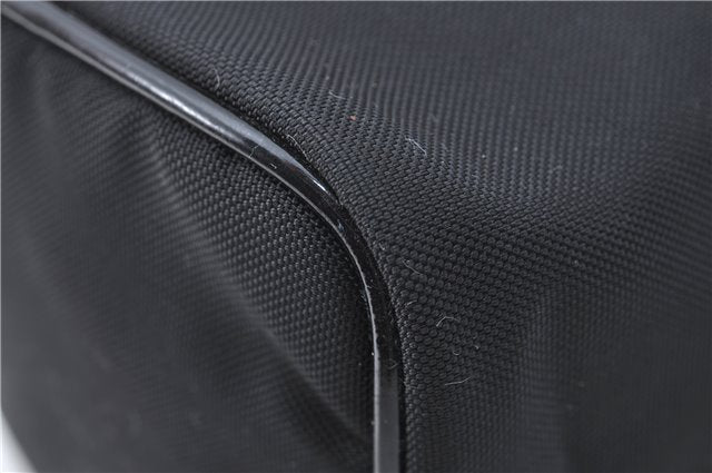 Authentic GUCCI Drawstring Pouch Purse Nylon Enamel 0390973 Black J1854