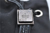 Authentic GUCCI Drawstring Pouch Purse Nylon Enamel 0390973 Black J1854