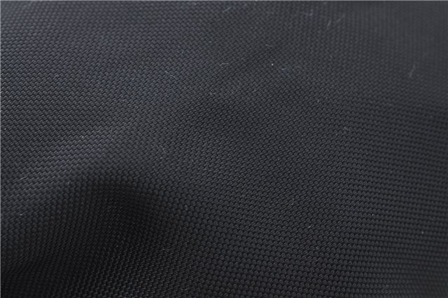 Authentic GUCCI Drawstring Pouch Purse Nylon Enamel 0390973 Black J1854