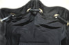 Authentic GUCCI Drawstring Pouch Purse Nylon Enamel 0390973 Black J1854