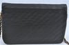 Authentic CHANEL Lamb Skin Chain Shoulder Cross Body Bag Purse Black CC J1856