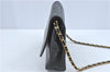 Authentic CHANEL Lamb Skin Chain Shoulder Cross Body Bag Purse Black CC J1856