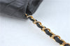 Authentic CHANEL Lamb Skin Chain Shoulder Cross Body Bag Purse Black CC J1856
