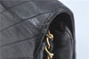 Authentic CHANEL Lamb Skin Chain Shoulder Cross Body Bag Purse Black CC J1856