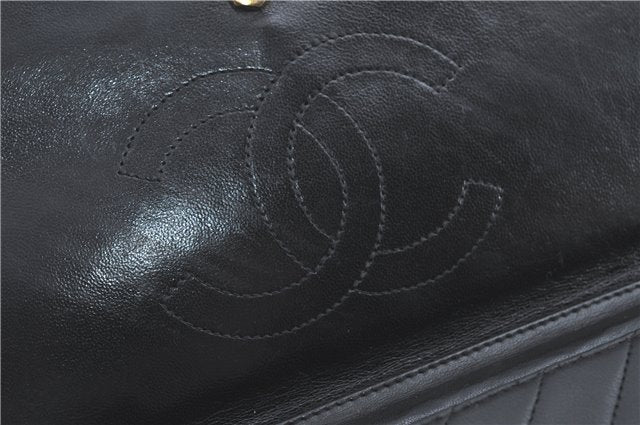 Authentic CHANEL Lamb Skin Chain Shoulder Cross Body Bag Purse Black CC J1856