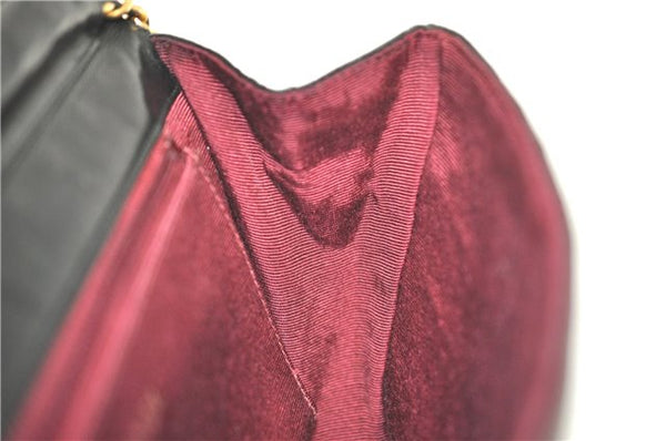 Authentic CHANEL Lamb Skin Chain Shoulder Cross Body Bag Purse Black CC J1856