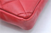 Authentic CHANEL Lamb Skin Matelasse CC Logo Chain Waist Body Bag Red J1857