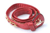 Authentic CHANEL Lamb Skin Matelasse CC Logo Chain Waist Body Bag Red J1857