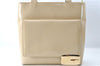 Authentic GUCCI Leather Shoulder Tote Bag Purse Beige J1862
