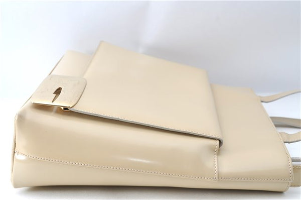 Authentic GUCCI Leather Shoulder Tote Bag Purse Beige J1862