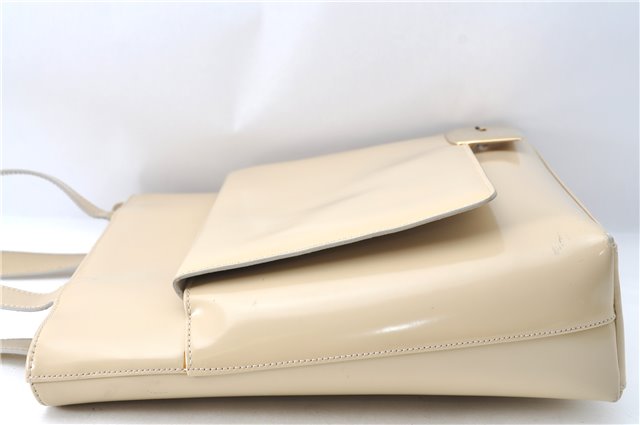 Authentic GUCCI Leather Shoulder Tote Bag Purse Beige J1862