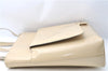 Authentic GUCCI Leather Shoulder Tote Bag Purse Beige J1862
