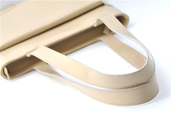 Authentic GUCCI Leather Shoulder Tote Bag Purse Beige J1862