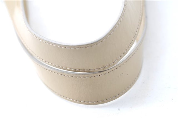 Authentic GUCCI Leather Shoulder Tote Bag Purse Beige J1862