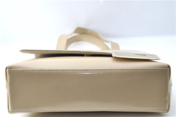Authentic GUCCI Leather Shoulder Tote Bag Purse Beige J1862