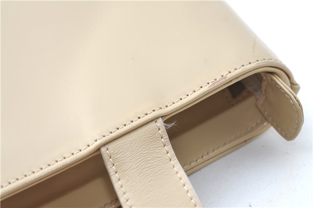 Authentic GUCCI Leather Shoulder Tote Bag Purse Beige J1862