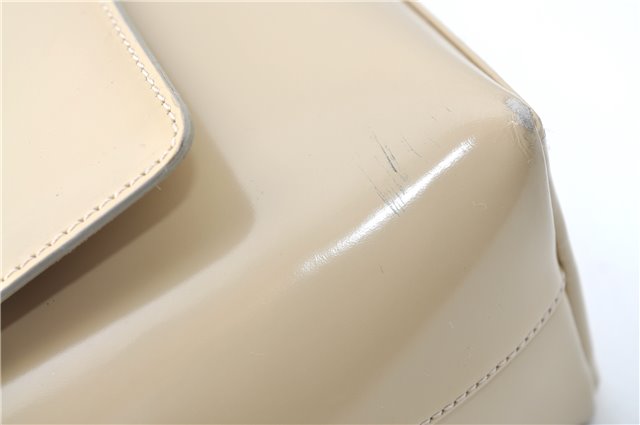 Authentic GUCCI Leather Shoulder Tote Bag Purse Beige J1862