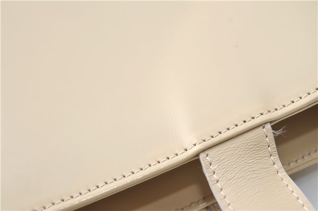 Authentic GUCCI Leather Shoulder Tote Bag Purse Beige J1862