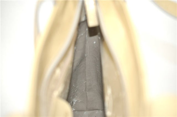 Authentic GUCCI Leather Shoulder Tote Bag Purse Beige J1862