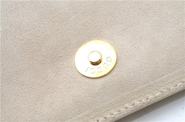 Authentic GUCCI Leather Shoulder Tote Bag Purse Beige J1862