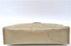 Authentic YVES SAINT LAURENT Clutch Bag Purse PVC Leather Beige J1864