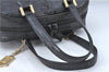 Authentic YVES SAINT LAURENT Hand Bag Purse Leather Black J1865