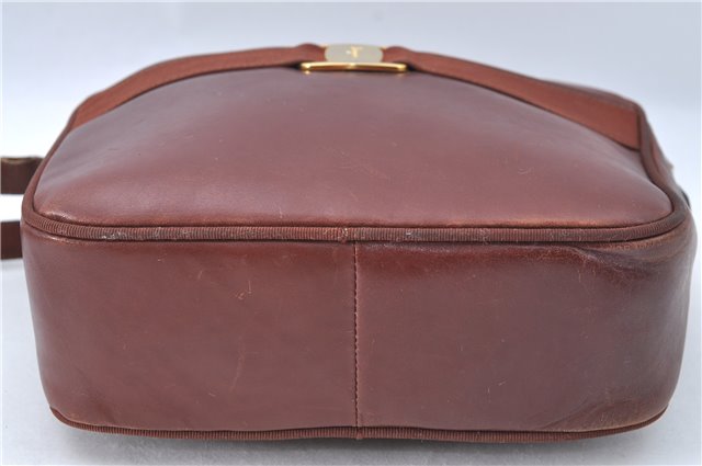 Auth Salvatore Ferragamo Vara Shoulder Cross Body Bag Purse Leather Brown J1866