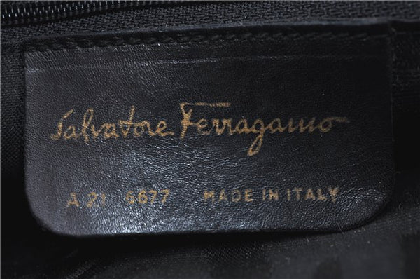 Auth Salvatore Ferragamo Vara Shoulder Cross Body Bag Purse Leather Brown J1866