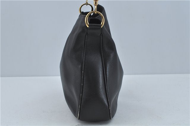 Authentic GUCCI Bamboo 2Way Shoulder Hand Bag Purse Leather Black Junk J1867