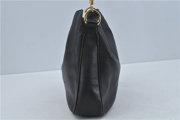 Authentic GUCCI Bamboo 2Way Shoulder Hand Bag Purse Leather Black Junk J1867