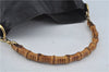 Authentic GUCCI Bamboo 2Way Shoulder Hand Bag Purse Leather Black Junk J1867
