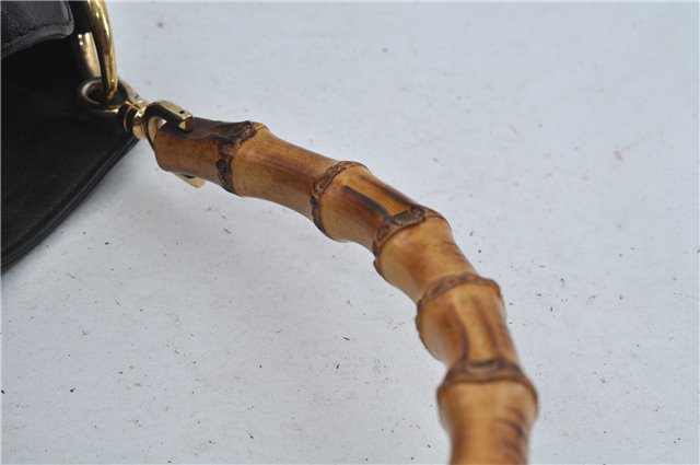 Authentic GUCCI Bamboo 2Way Shoulder Hand Bag Purse Leather Black Junk J1867